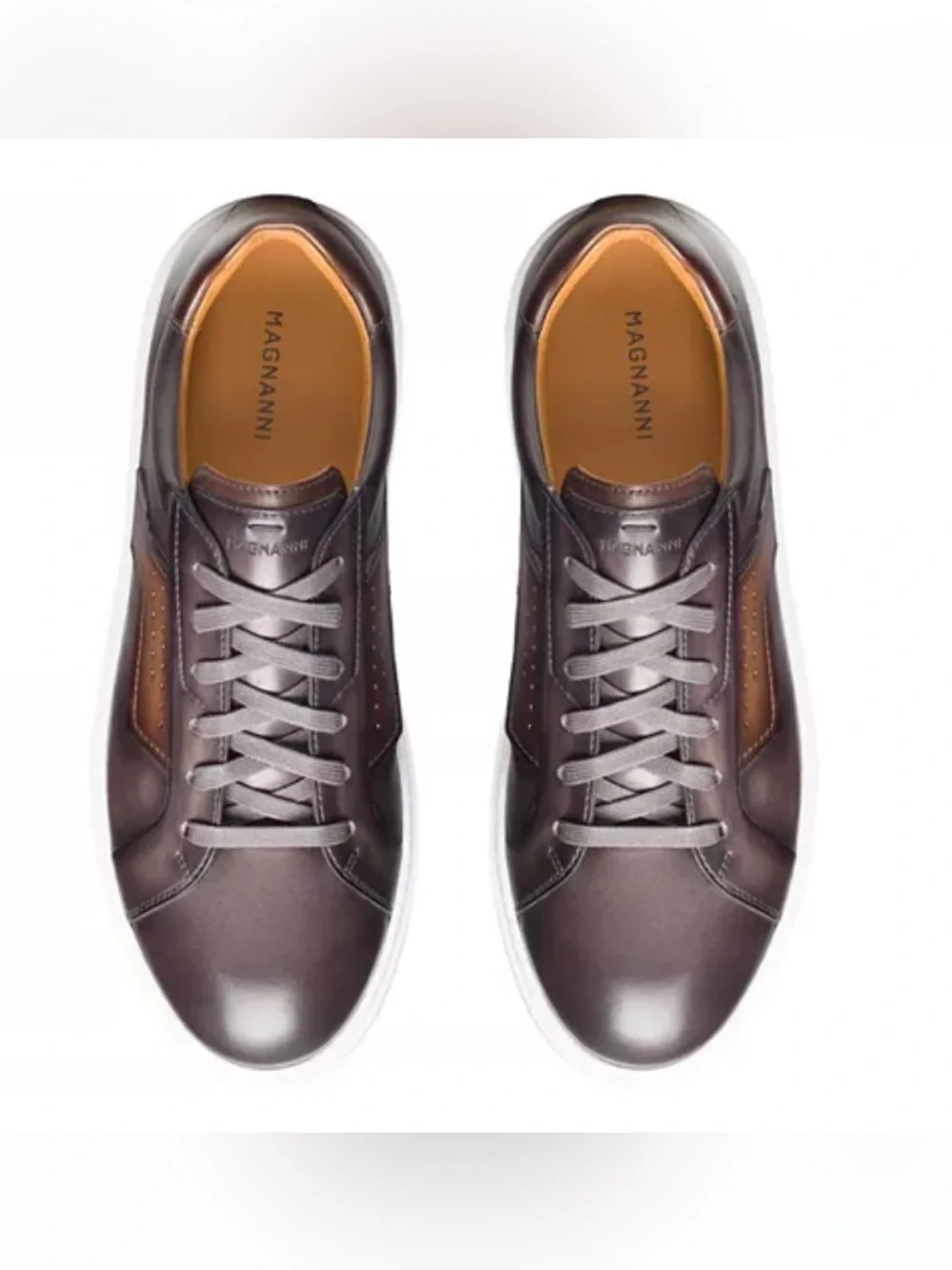 Magnanni Men's Phoenix Lace Up Sneakers Core: Grey/Brown size 10 Like new/no box